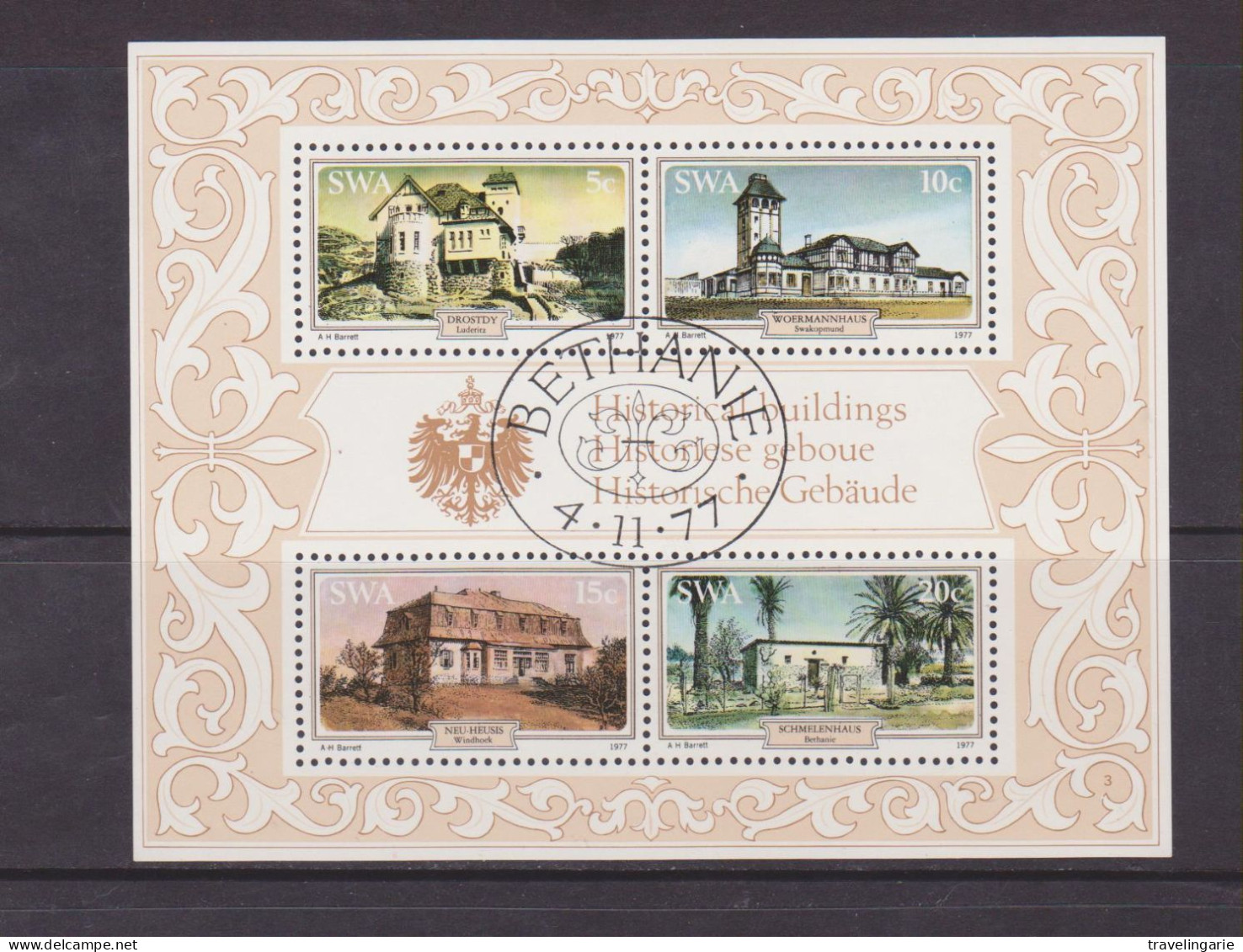 South West Africa 1977 Historical Buildings S/S Bethane Cancellation - South West Africa (1923-1990)