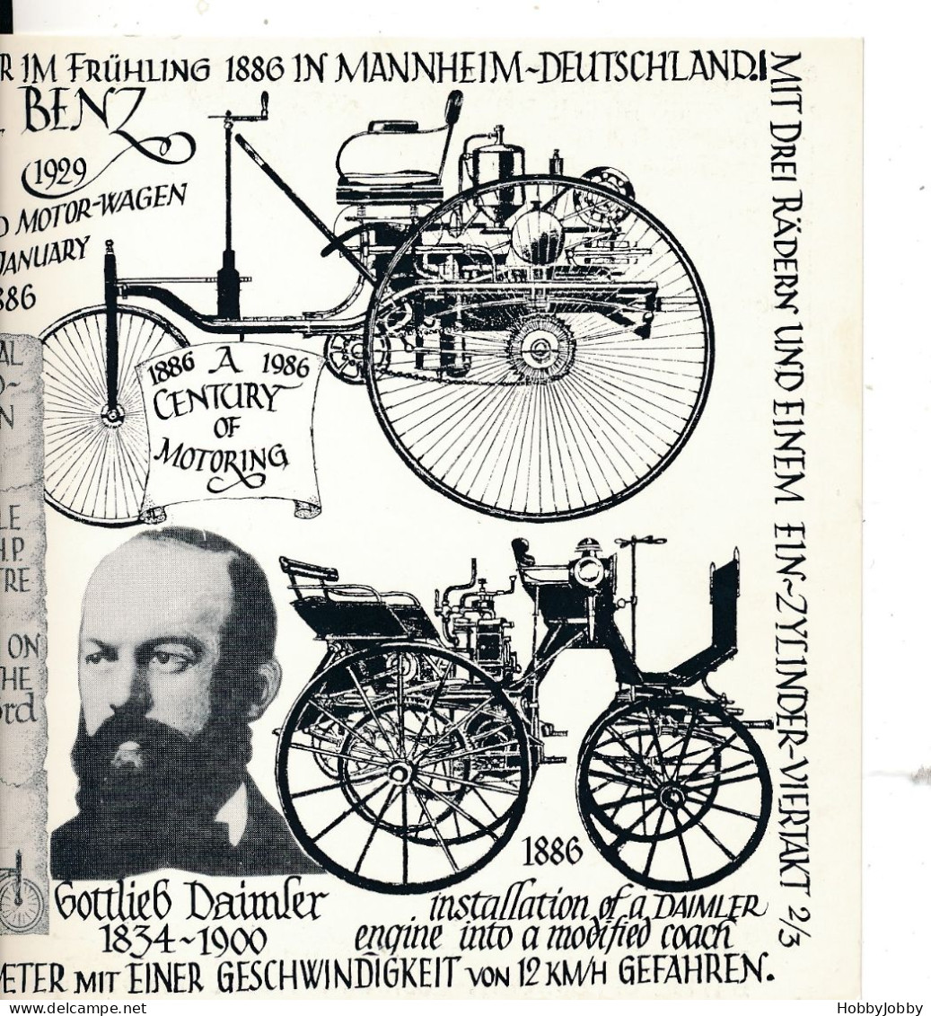 Karl BENZ - Gebaut Von BENZ,im Frühling 1886 In Mannheim - Deutschland + Gottlieb DAIMLER 1886 - Passenger Cars