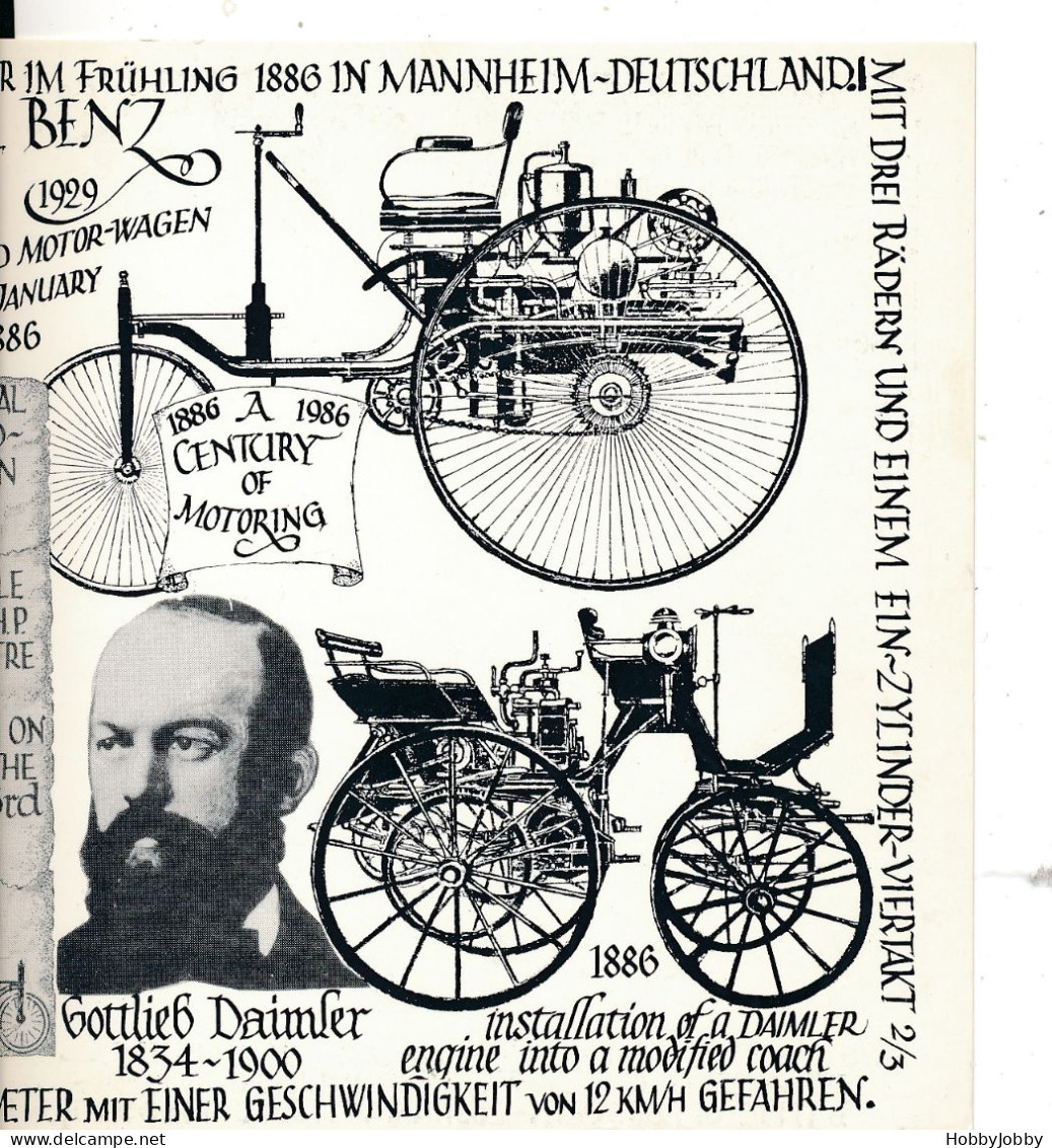 Karl BENZ - Gebaut Von BENZ,im Frühling 1886 In Mannheim - Deutschland + Gottlieb DAIMLER 1886 - Mannheim