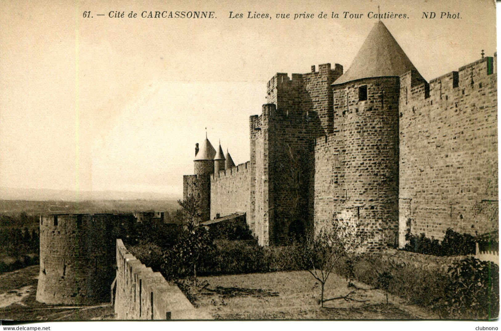 CPA - CARCASSONNE - LES LICES, VUE PRISE TOUR CAUTIERES - Carcassonne