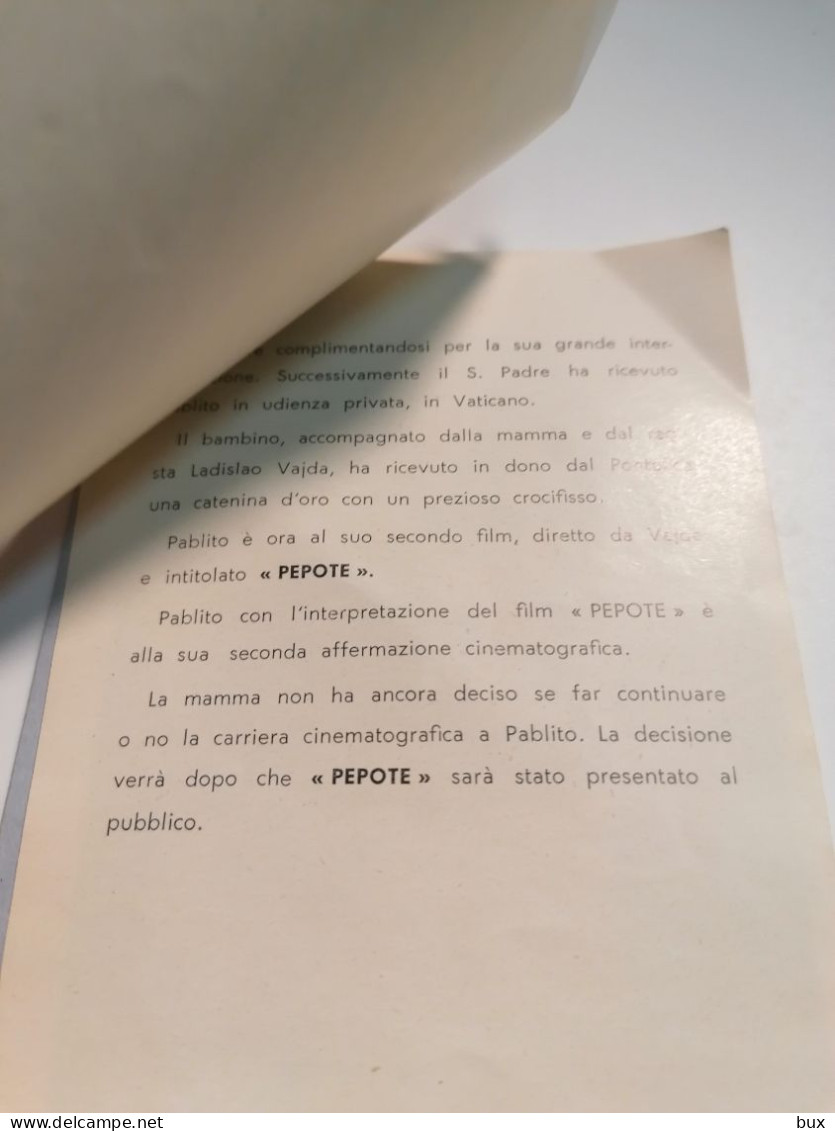 OPUSCOLO PEPOTE PABLITO CALVO CINEMA   ATTORE  ACTOR ACTRESS ARTISTS STAR - Cinéma