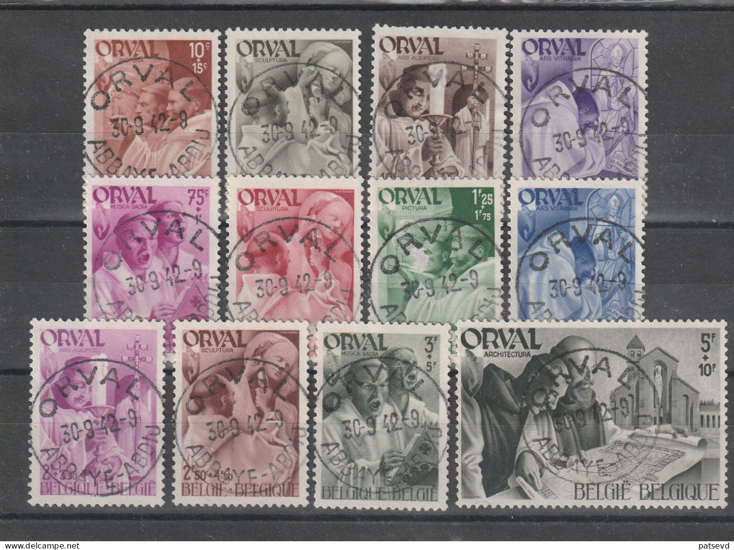 556/567 Les Moines De 4de Orval /Monikken Reeks Oblit/gestp Centrale - Used Stamps