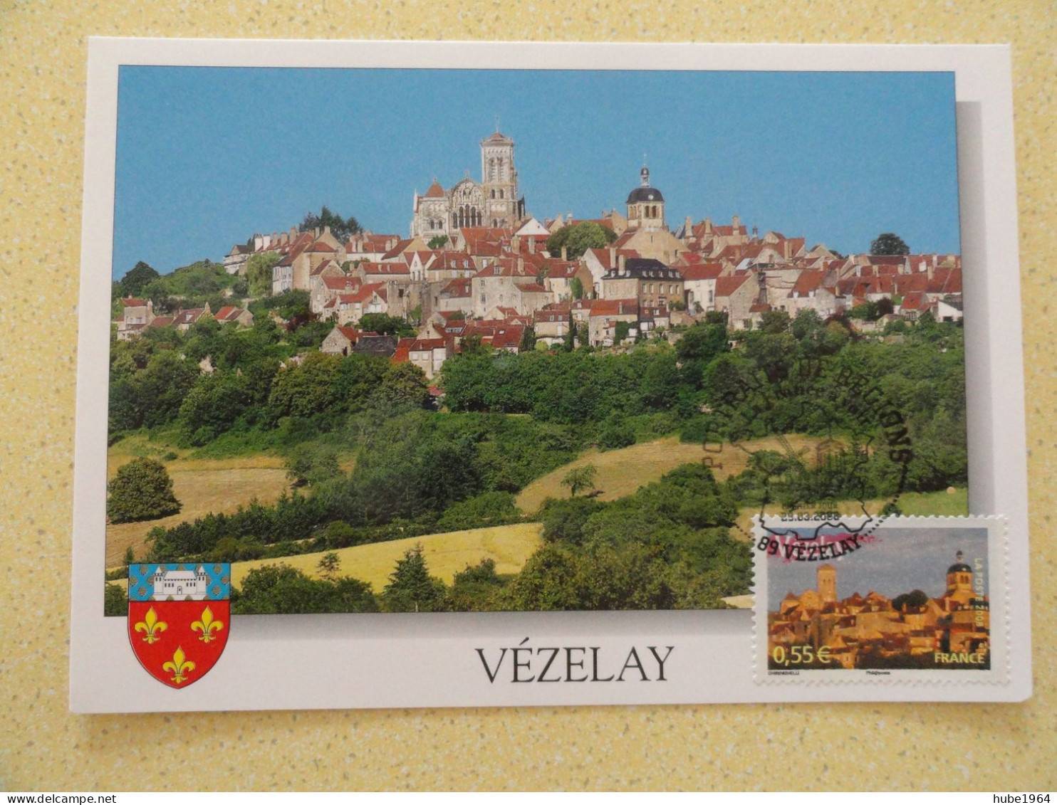 CARTE MAXIMUM CARD VEZELAY OPJ VEZELAY FRANCE - Kerken En Kathedralen