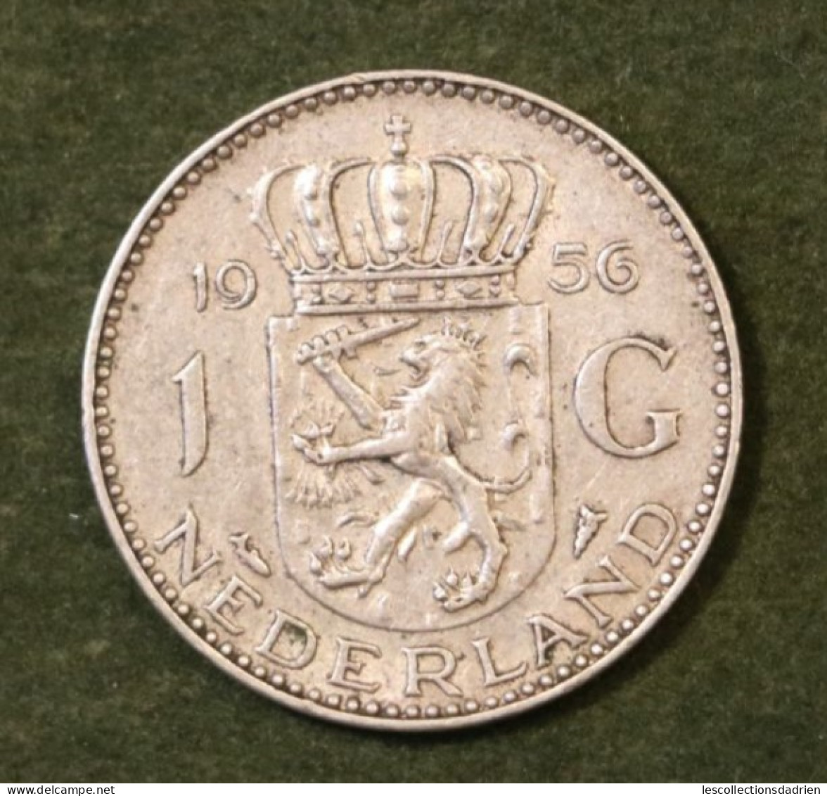 Pièce En Argent Des Pays-Bas 1 Gulden 1956  - Dutch Silver Coin/2 - 1948-1980 : Juliana