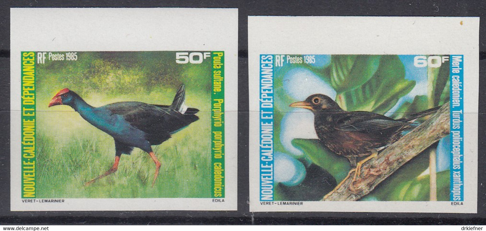 NEUKALEDONIEN  772-773, Postfrisch **, Geschnitten, Vögel, 1985 - Ongebruikt