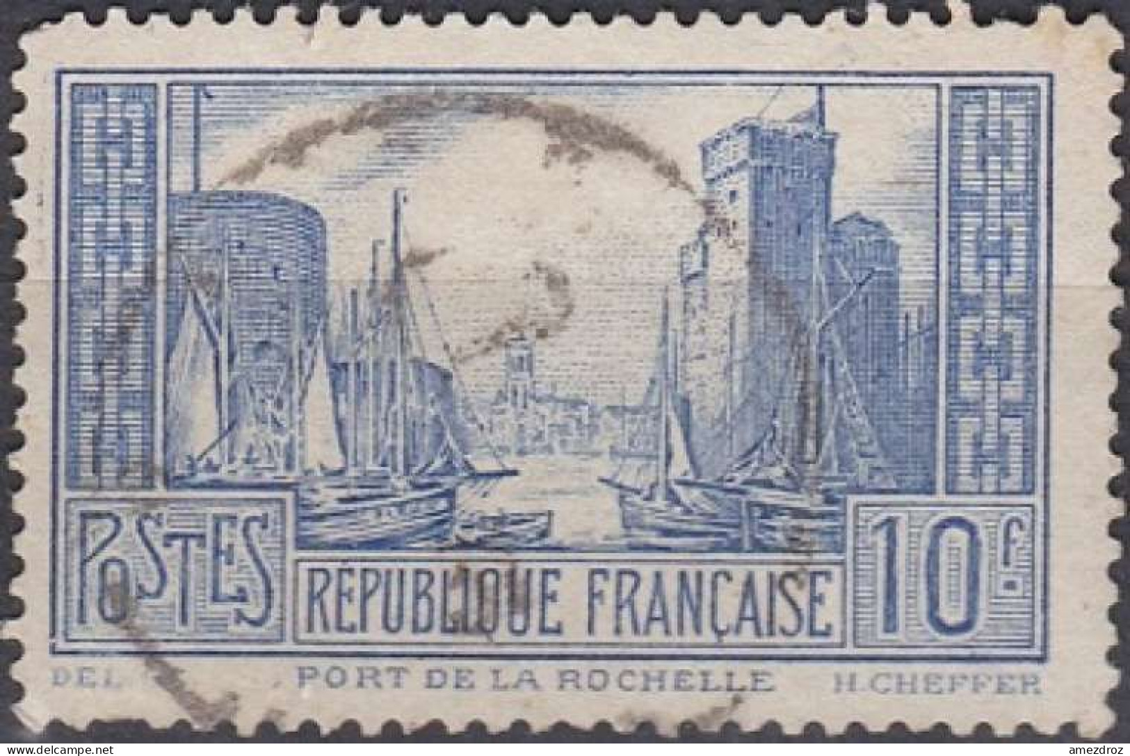 France 1921-1931 N° 261b Outremer Pale Port De La Rochelle Bleu Clair (H20) - Gebraucht