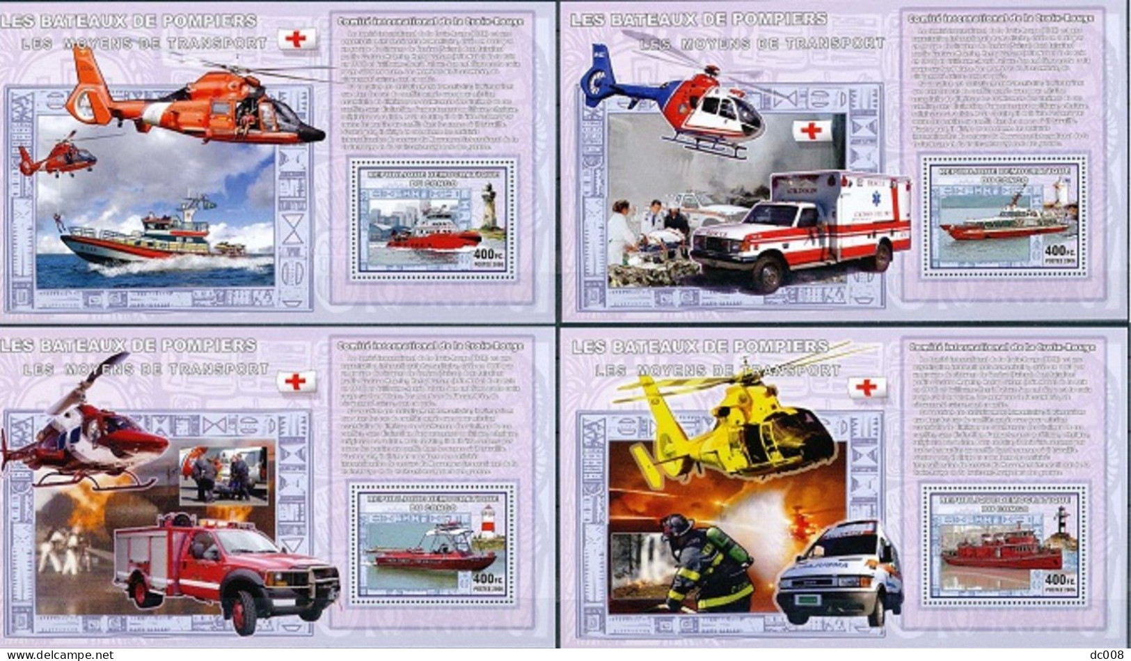 2006 Les Bateaux De Pompiers - Complet-volledig 5 Blocs - Ungebraucht