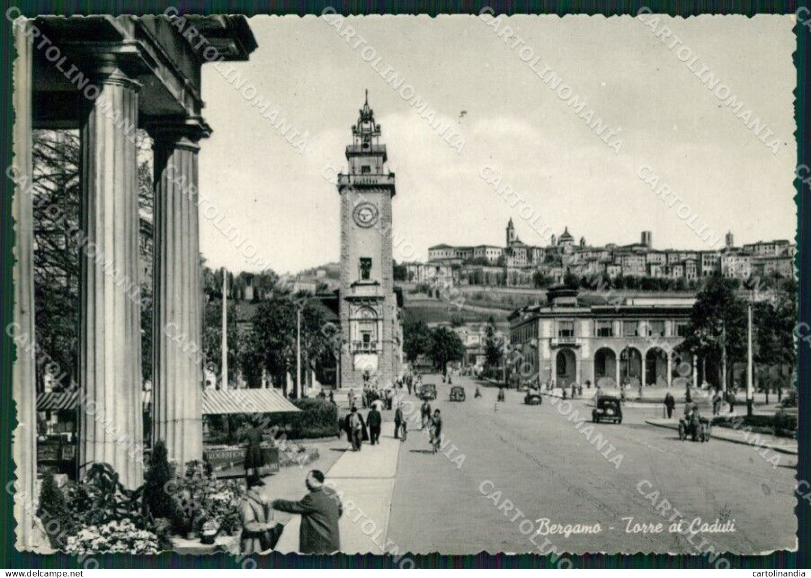 Bergamo Città PIEGA Foto FG Cartolina ZKM9118 - Bergamo