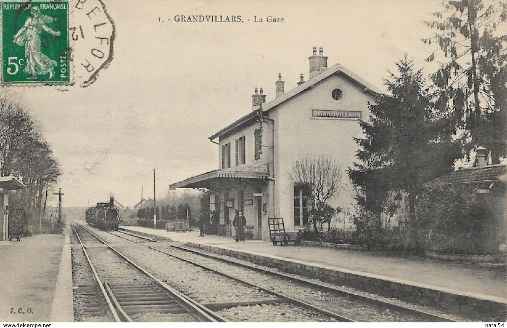90 - Grandvillars : La Gare - Arrivée Du Train - CPA écrite - Grandvillars