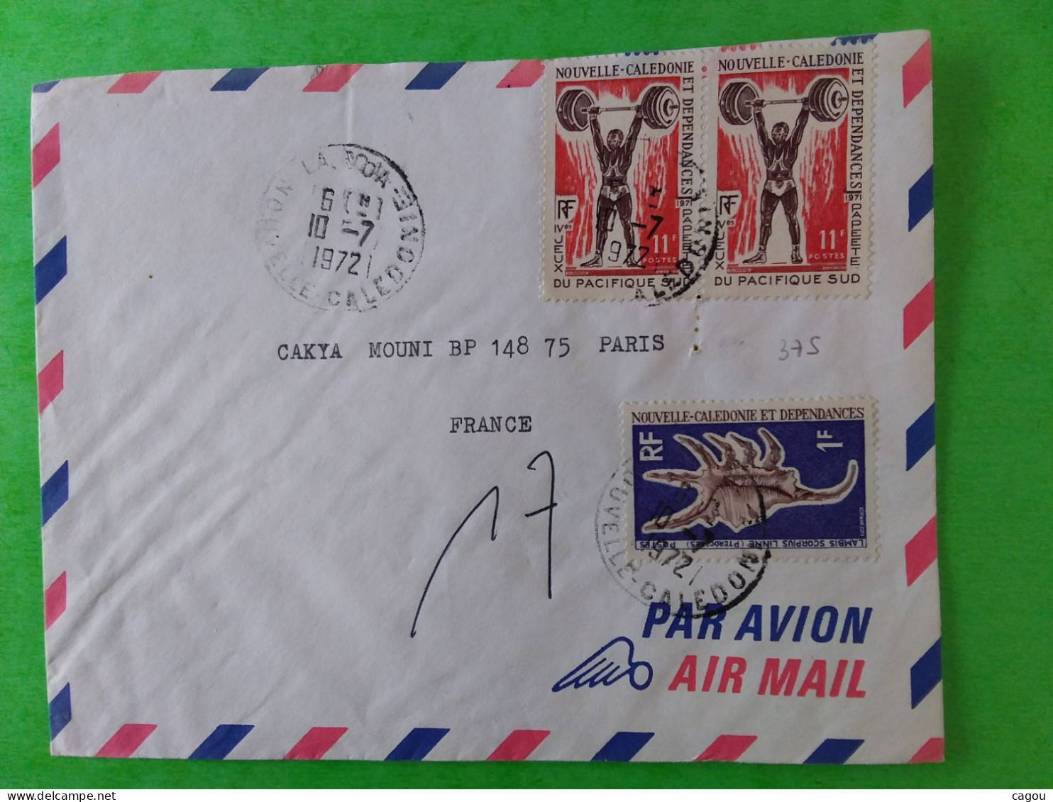 N° 375 X2 /379 SUR LETTRE PAR AVION DE NOUVELLE CALEDONIE OBLITÉRATION LA FOA - Colecciones & Series