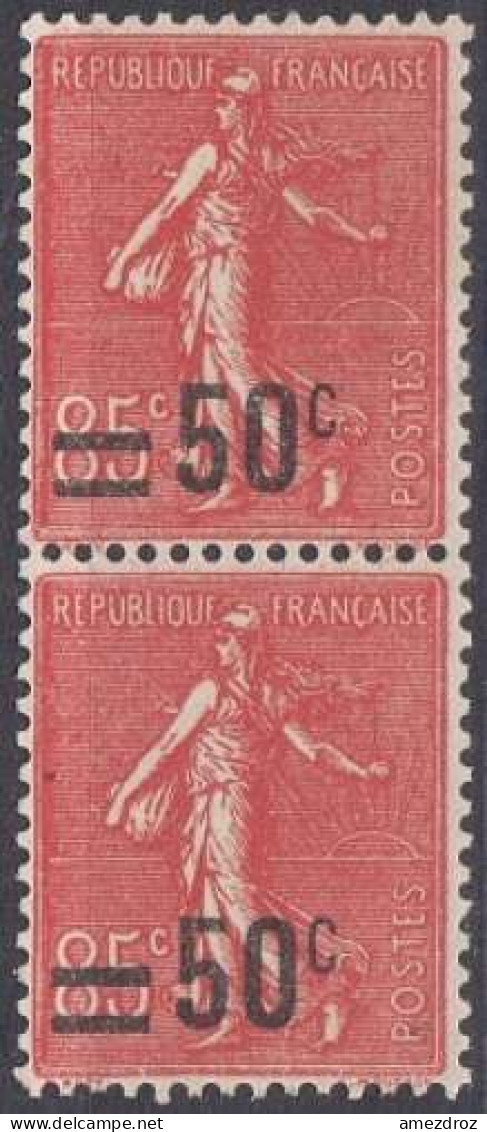 France 1926-1927 N° 221 NMH ** Semeuse Lignée Paire (H36) - 1903-60 Semeuse A Righe