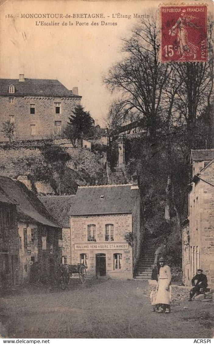 MONCONTOUR DE BRETAGNE L ETANG Martin L Escalier De La Porte Des Dames  16(scan Recto-verso) MA1221 - Moncontour