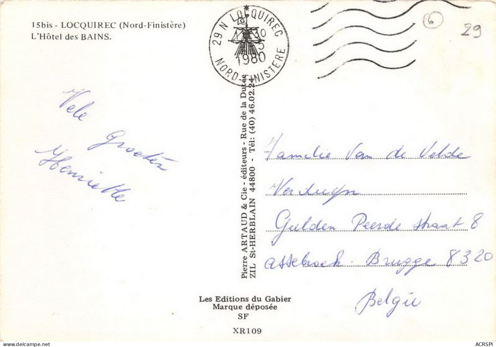 LOCQUIREC L Hotel Des Bains 17(scan Recto-verso) MA1214 - Locquirec