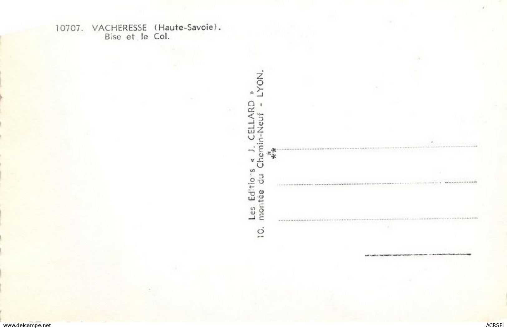 VACHERESSE Bise Et Le Col 25(scan Recto-verso) MA1204 - Vacheresse