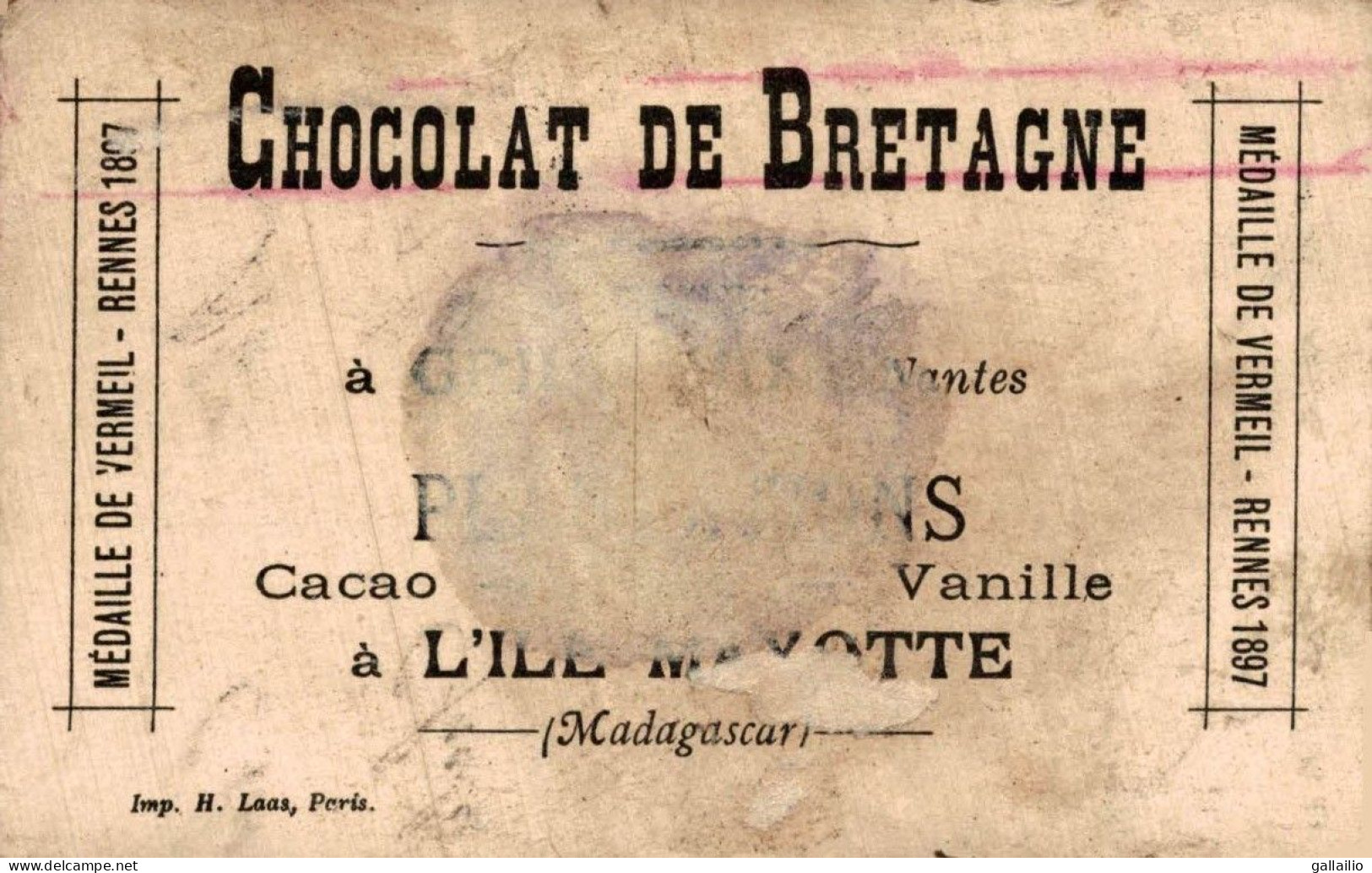 CHROMO  CHOCOLAT DE BRETAGNE ENTRE PAYS - Otros & Sin Clasificación