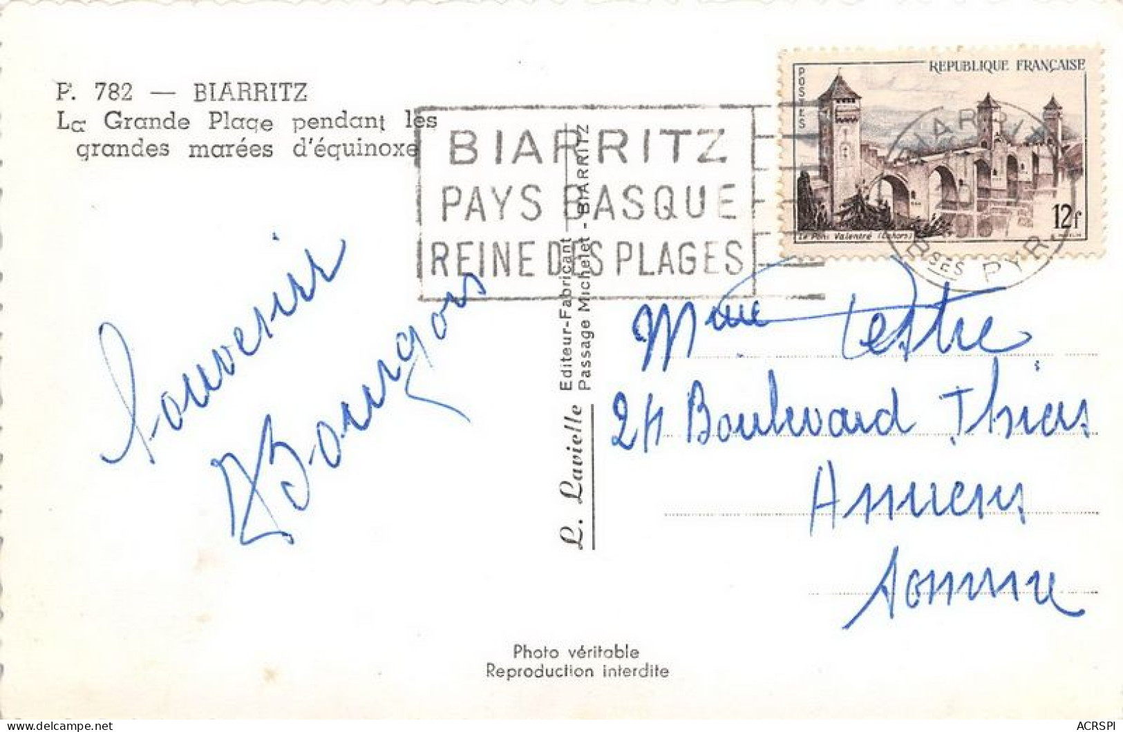 BIARRITZ La Grande Plage Pendant Les Grandes Marees D Equinoxe 2(scan Recto-verso) MA1245 - Biarritz