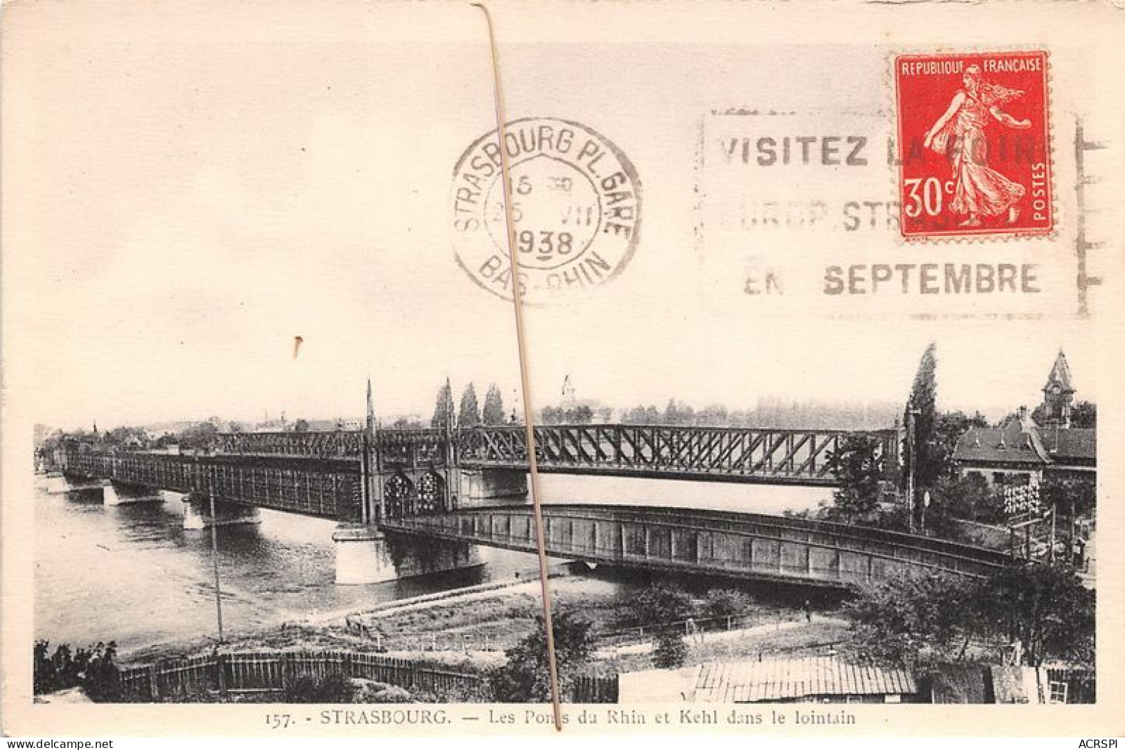 STRASBOURG Les Pont Du Rhin Et Kehl Dans Le Lointain 17(scan Recto-verso) MA1280 - Strasbourg