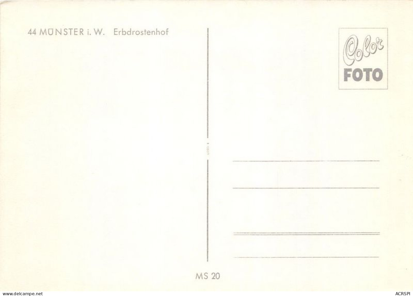 MUNSTER Erbdrostenhof 8(scan Recto-verso) MA1274 - Munster