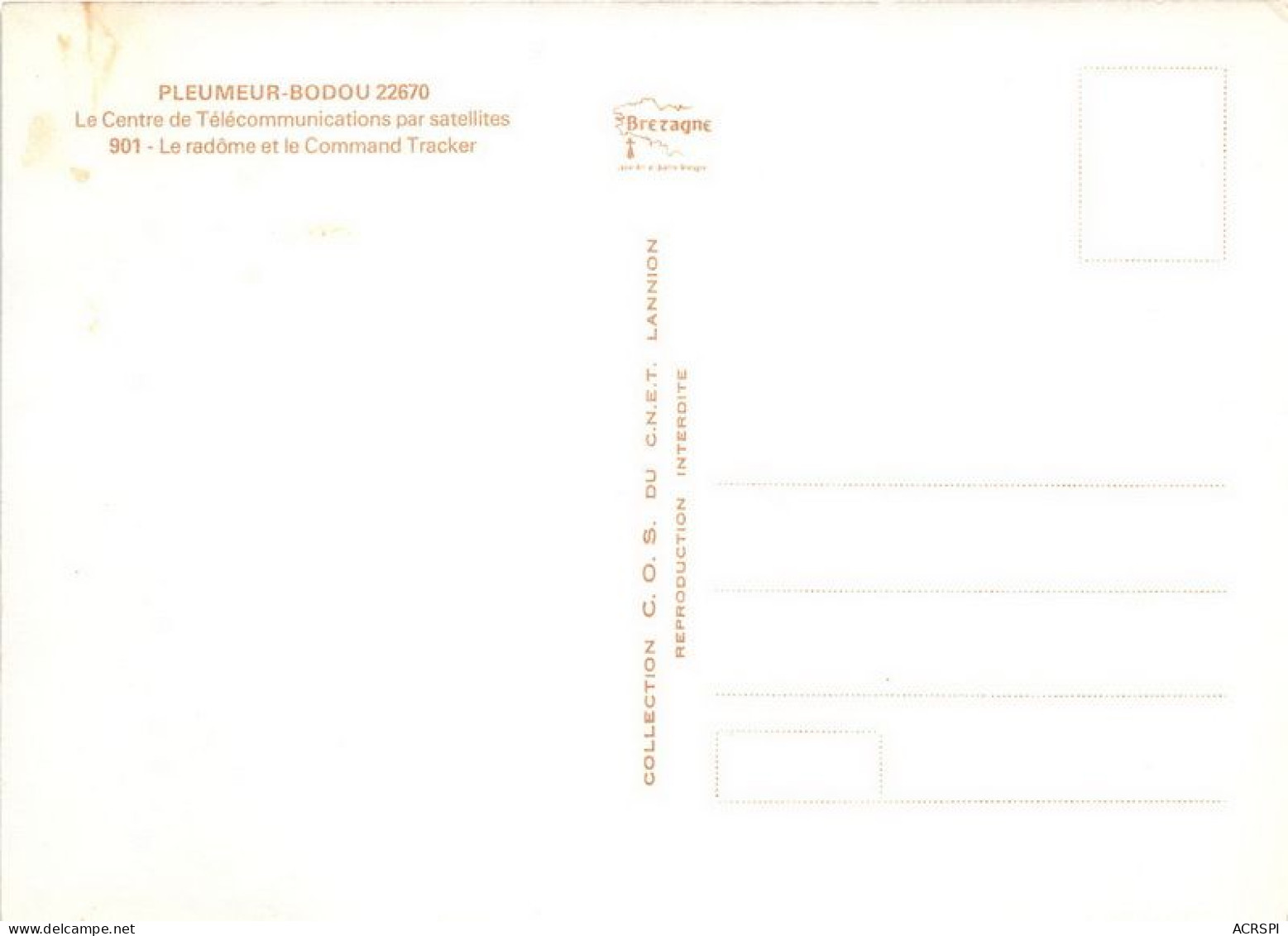 PLEUMEUR BODOU Le Centre De Telecommunication Par Satellites Le Radome Et Le Command Tracker 18(scan Recto-verso) MA1269 - Pleumeur-Bodou