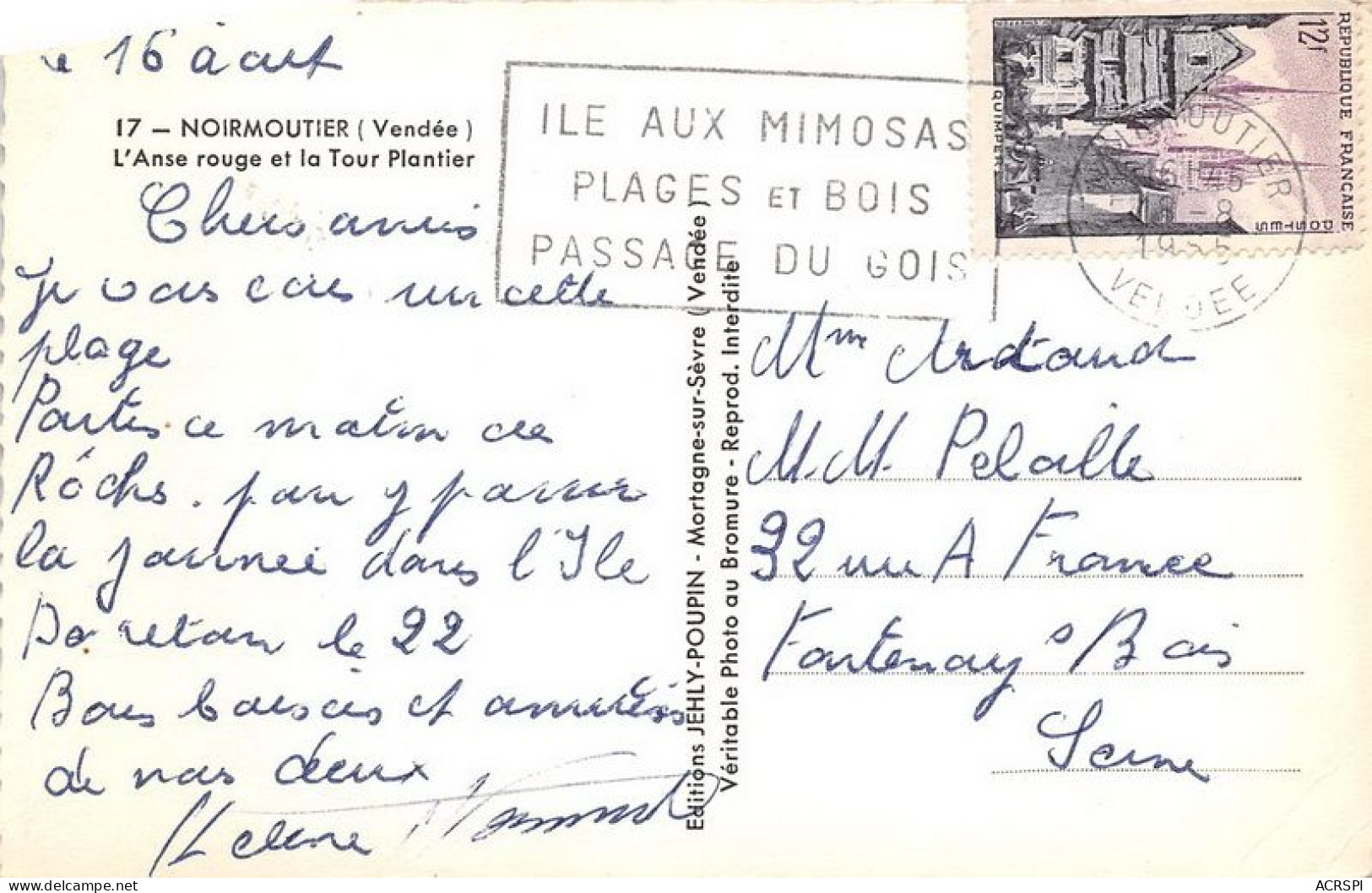 NOIRMOUTIER L Anse Rouge Et La Tour Plantier 3(scan Recto-verso) MA1268 - Noirmoutier