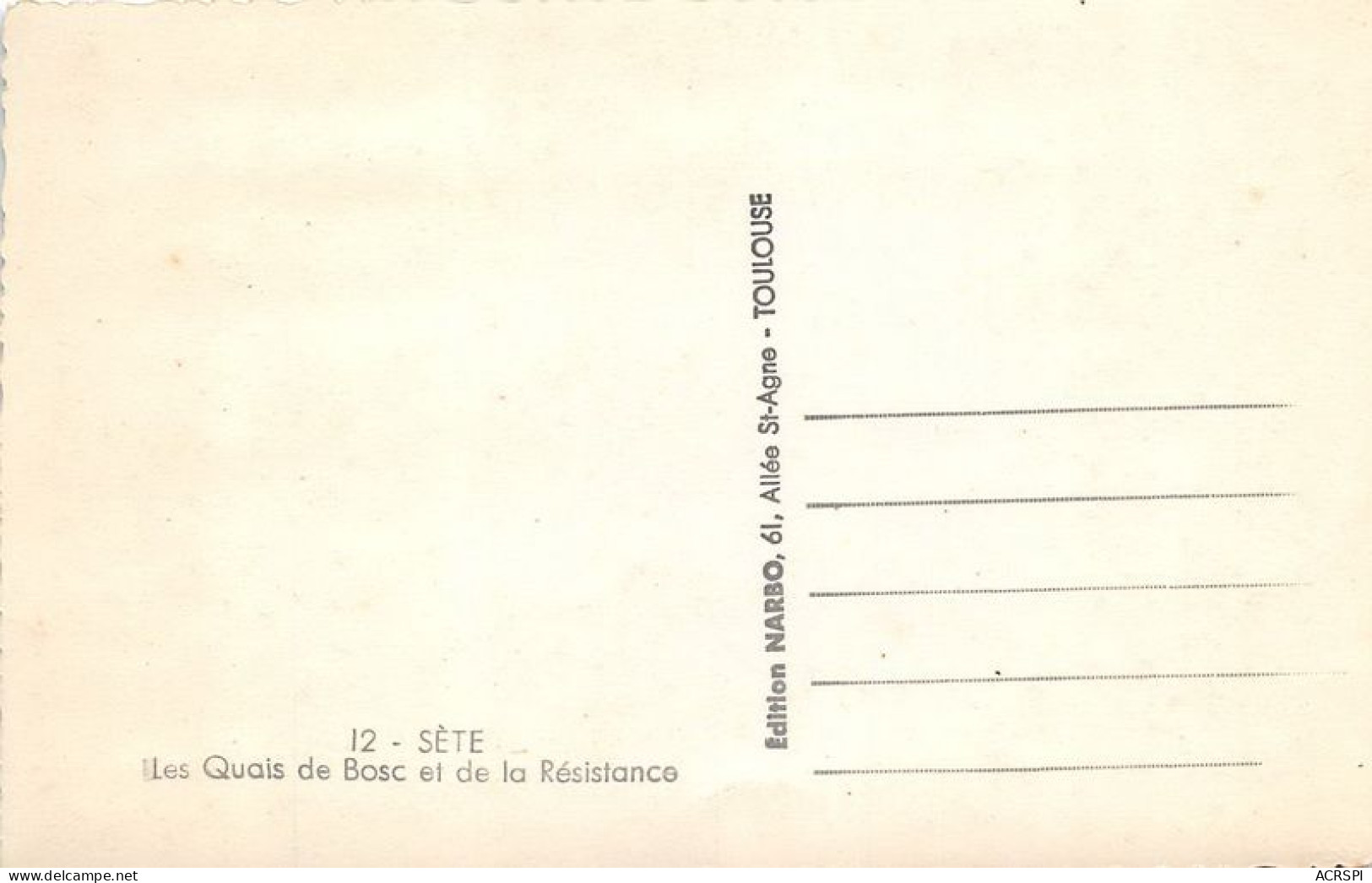 SETE Les Quais De Bosc Et De La Resistance 2(scan Recto-verso) MA1267 - Sete (Cette)