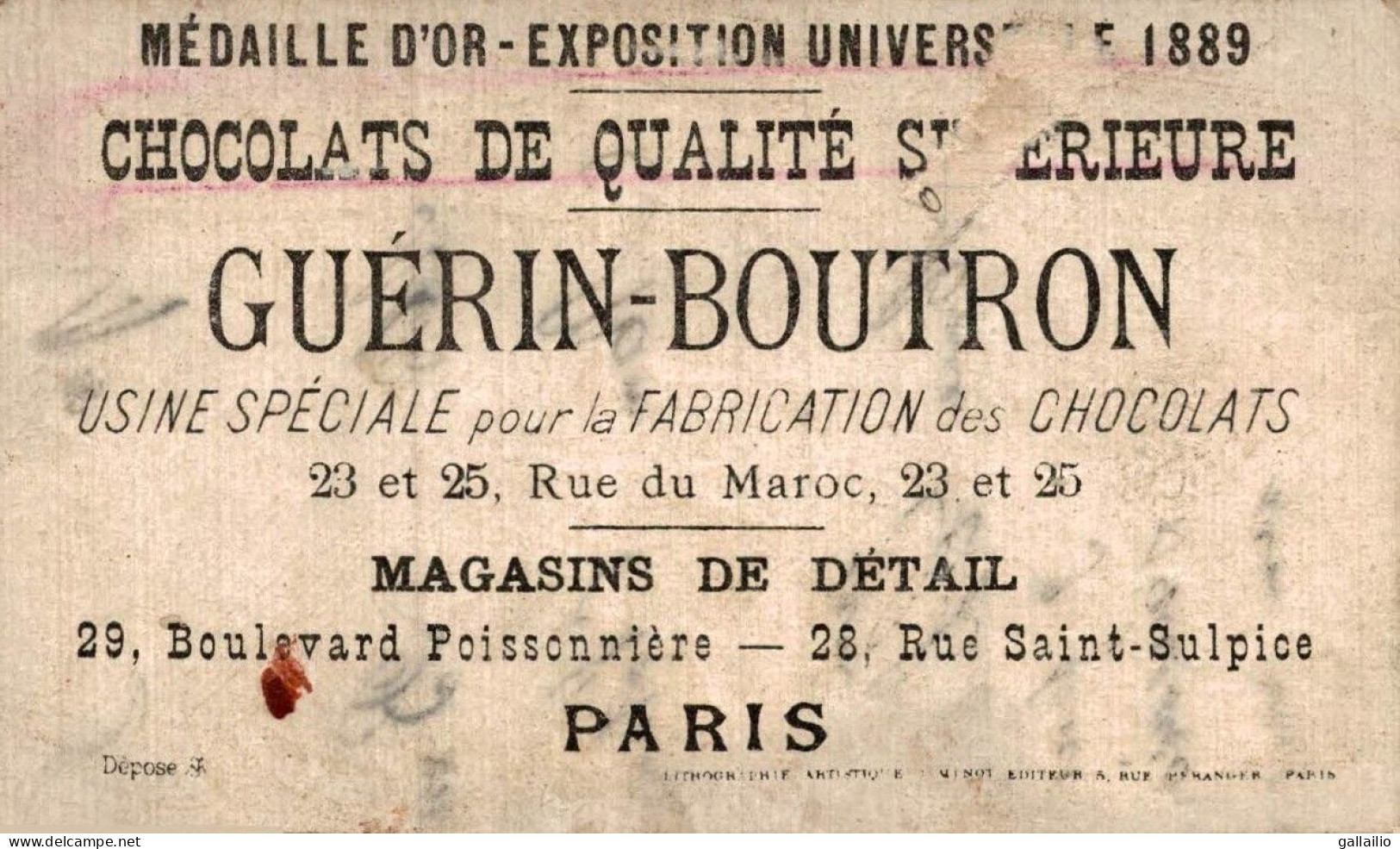 CHROMO  CHOCOLAT GUERIN BOUTRON DESSOUS DE PLAT IMPROVISE - Guérin-Boutron