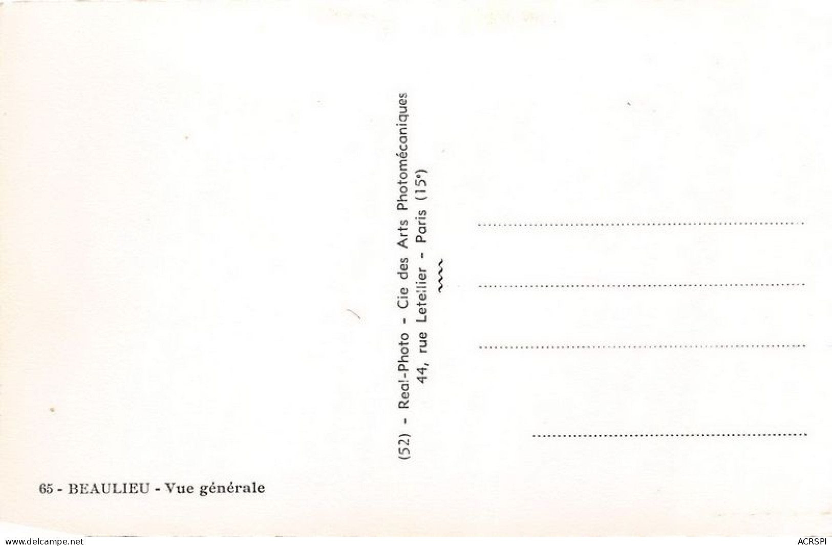 BEAULIEU Vue Generale 6(scan Recto-verso) MA1299 - Beaulieu-sur-Mer