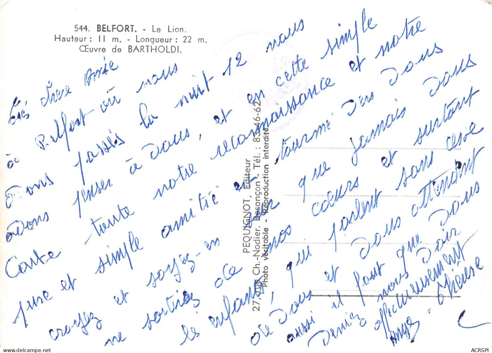 90 BELFORT Le Lion  36 (scan Recto Verso)MA1290BIS - Belfort – Le Lion