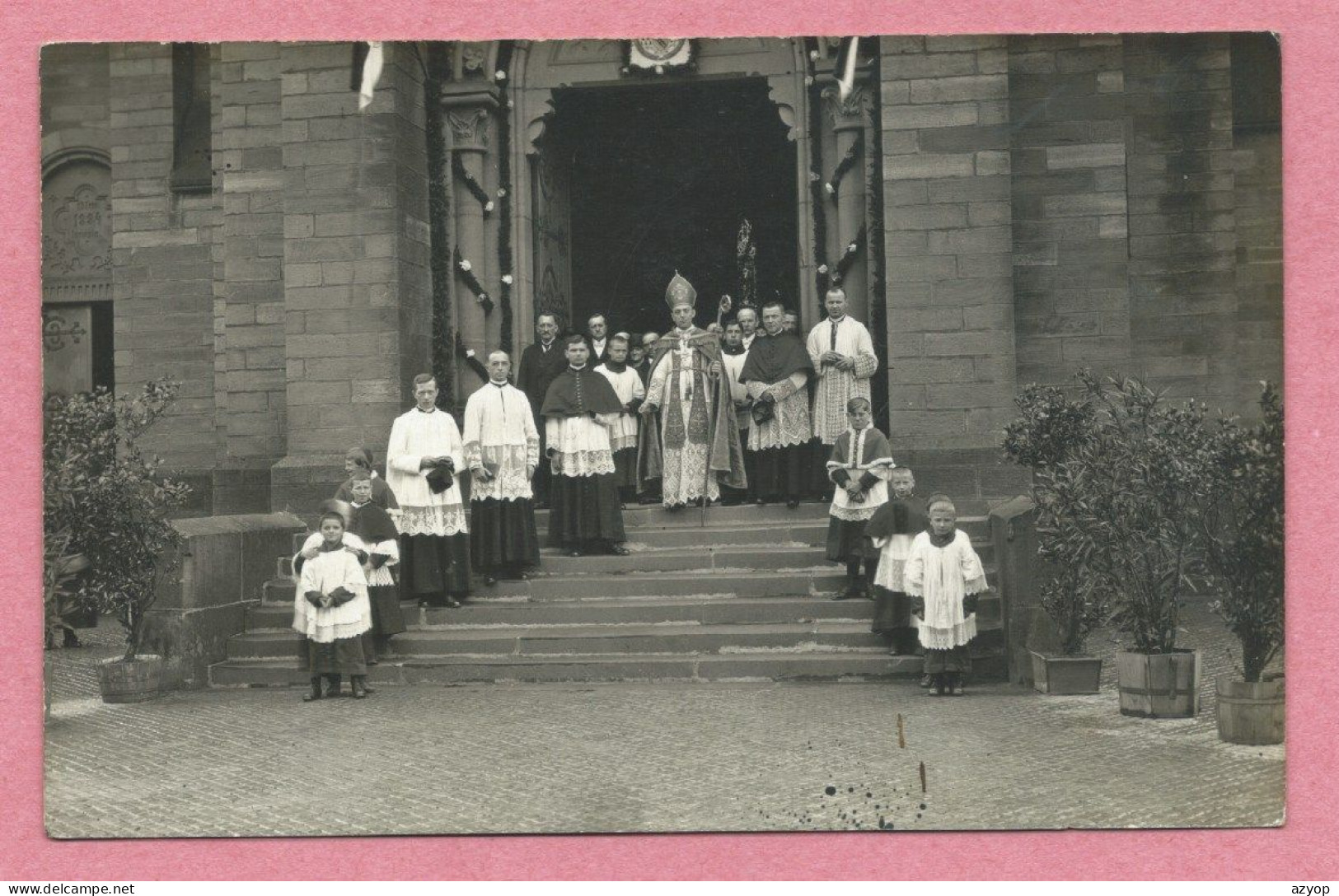 67 - NIEDERBRONN Les BAINS - Carte Photo - Eglise Catholique - Monseigneur RUCH - Eclésiastiques - 3 Scans - Niederbronn Les Bains