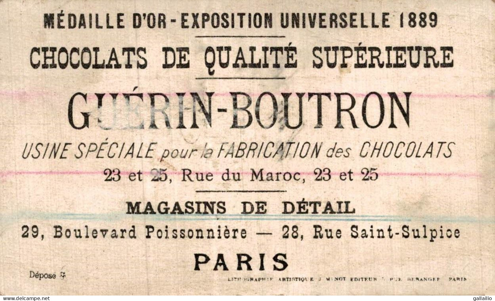 CHROMO  CHOCOLAT GUERIN BOUTRON LES FIGURES DE CIRE - Guérin-Boutron