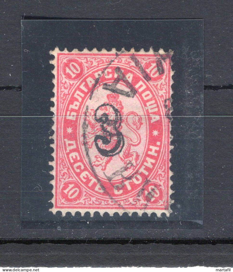 1884 BULGARIA N.21 USATO 3f., Serie Ordinaria, Sovrastampato - Gebraucht