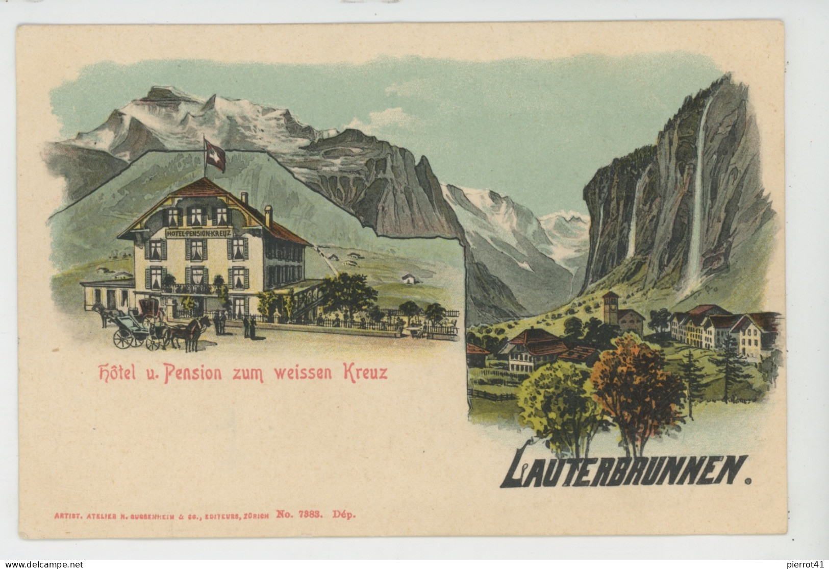 SUISSE - BERNE - LAUTERBRUNNEN - Hôtel U. Pension Zum Weissen Kreuz - Lauterbrunnen