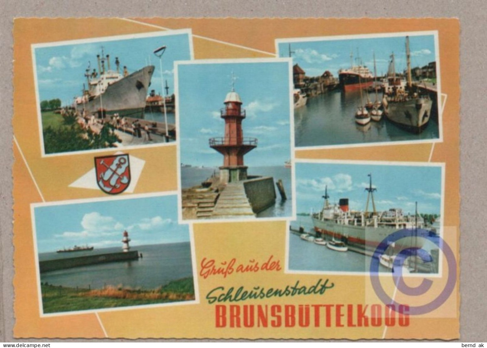 A1065} BRD - AK - Brunsbüttelkoog / Schiff, Leuchtturm, - Brunsbuettel