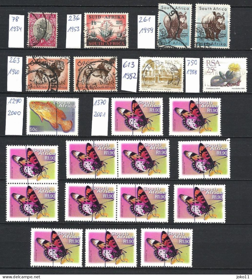 Südafrika, 1934-2001, 19 Marken, Gestempelt - Used Stamps