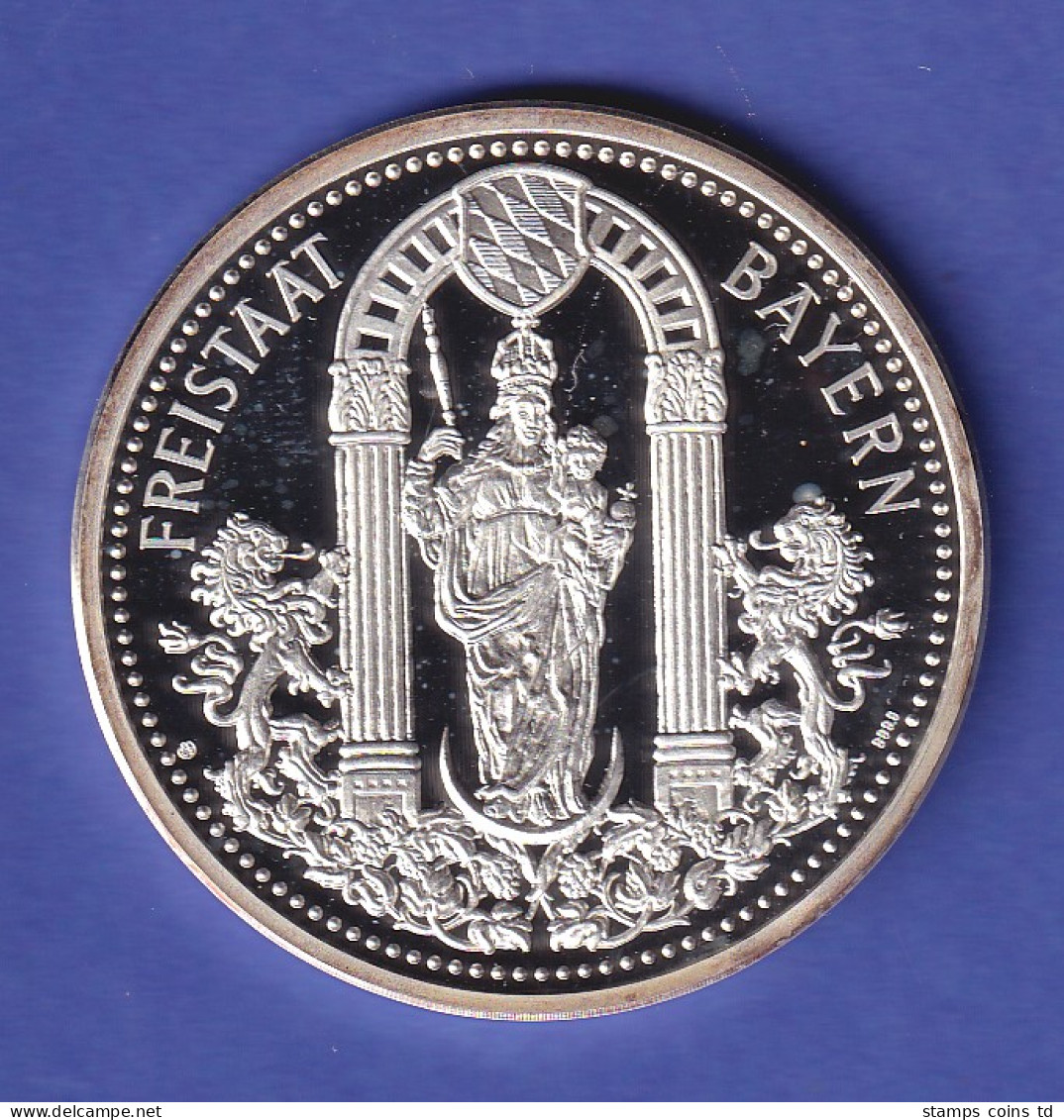 Silbermedaille 1995 Bayern-Medaille Kloster Ettal Mondsichelmadonna 50gAg999.9 - Unclassified