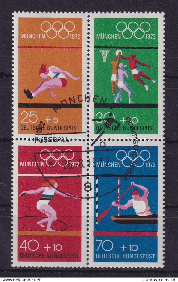 Bund 1972 Olympiade Viererblock Aus Heftchenblatt Mi.-Nr. 22 Mit So.-O Fussball - 1951-1970