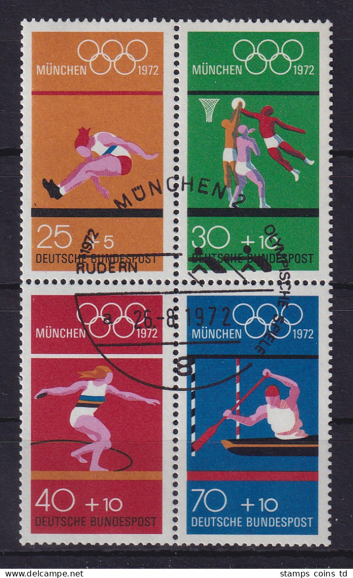 Bund 1972 Olympiade Viererblock Aus Heftchenblatt Mi.-Nr. 22 Mit So.-O Rudern - 1951-1970