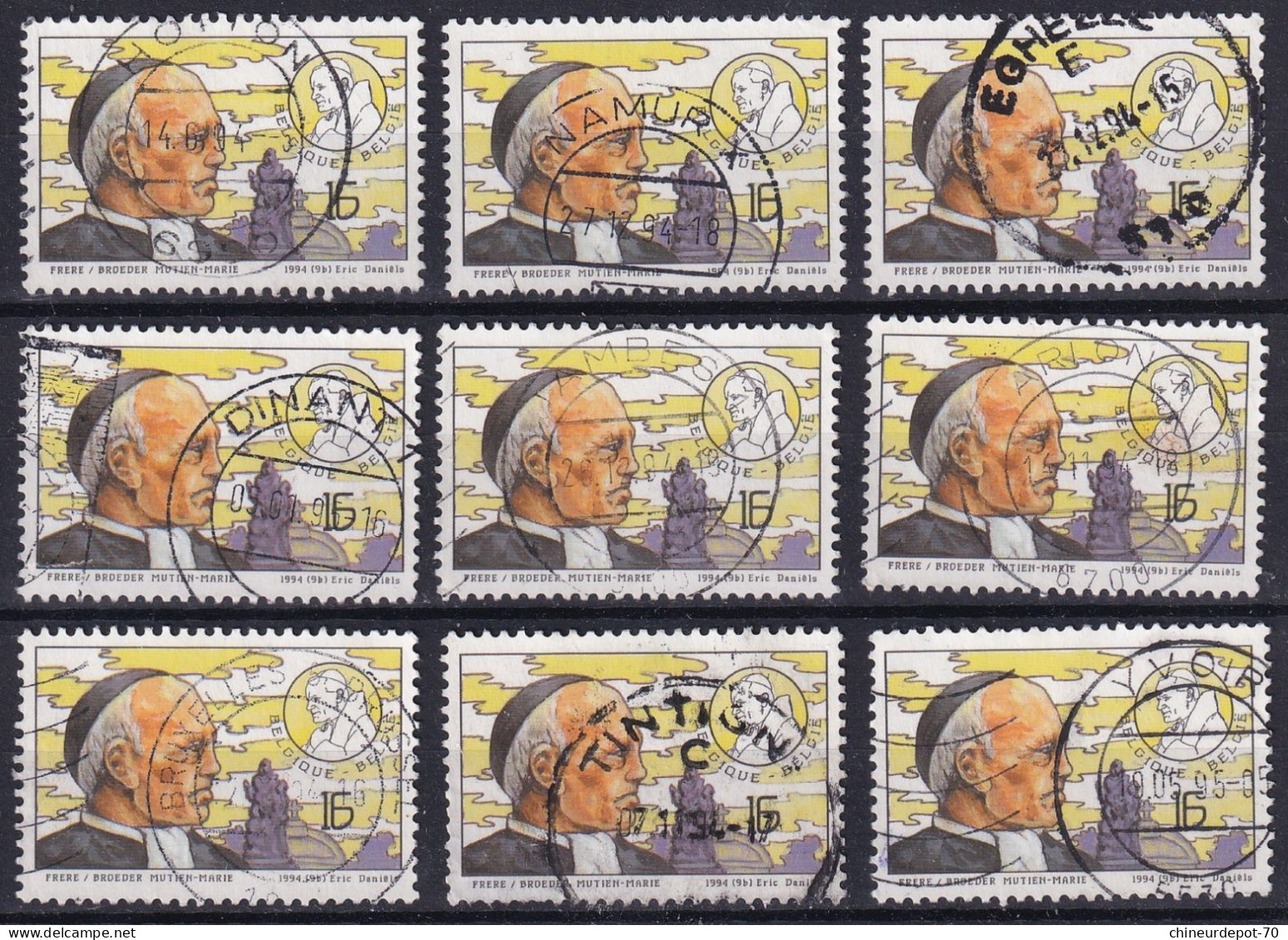 FRERE BROEDER CACHET HOTTON NAMUR EGHEZEE DINAT JAMBES ARLON BRUXELLES TINTIGNY YVOIR - Used Stamps