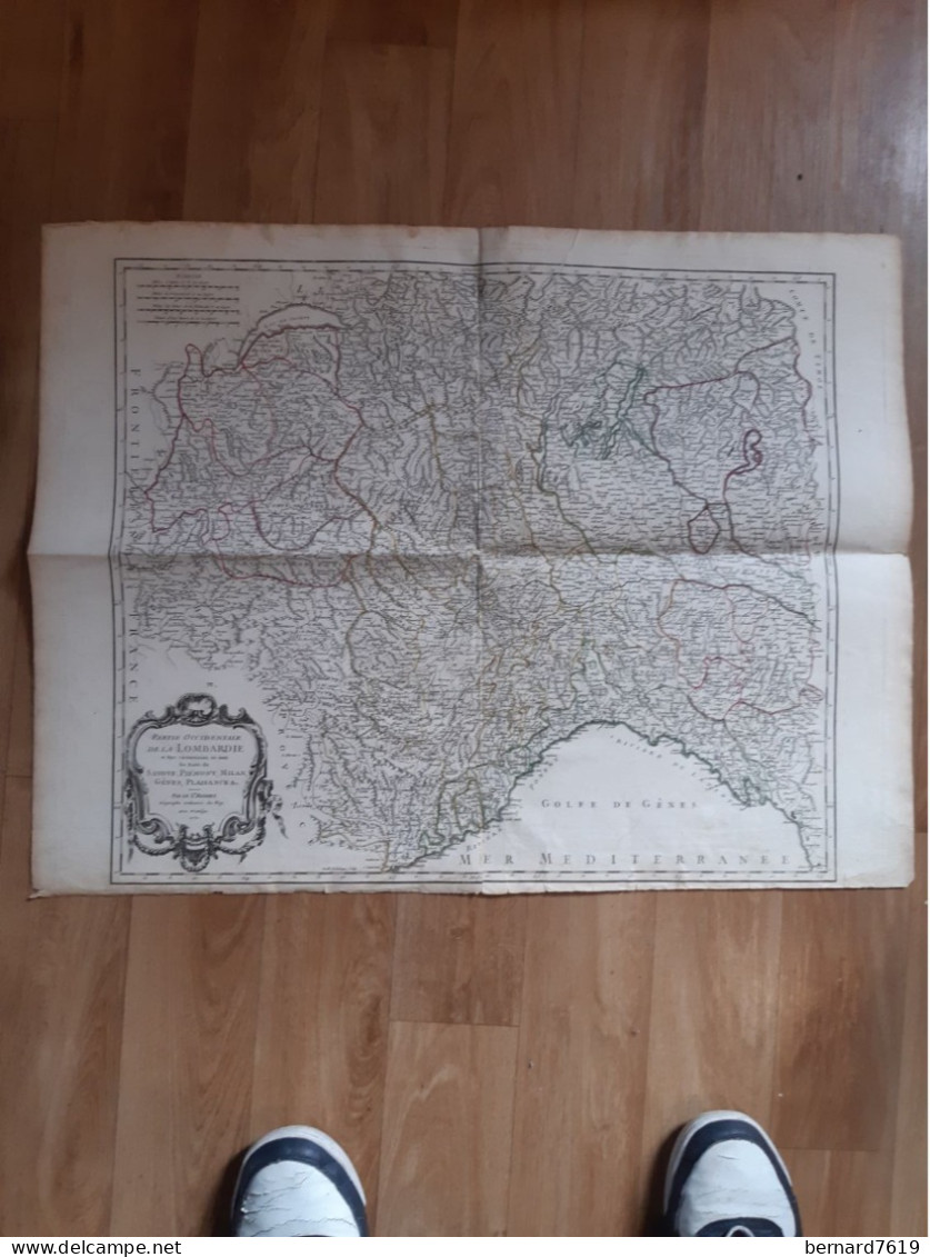 Carte Plan 1760 - Partie Occidentale De La Lombardie - Savoye,piemont Milan Genes,plaisance - Topographical Maps