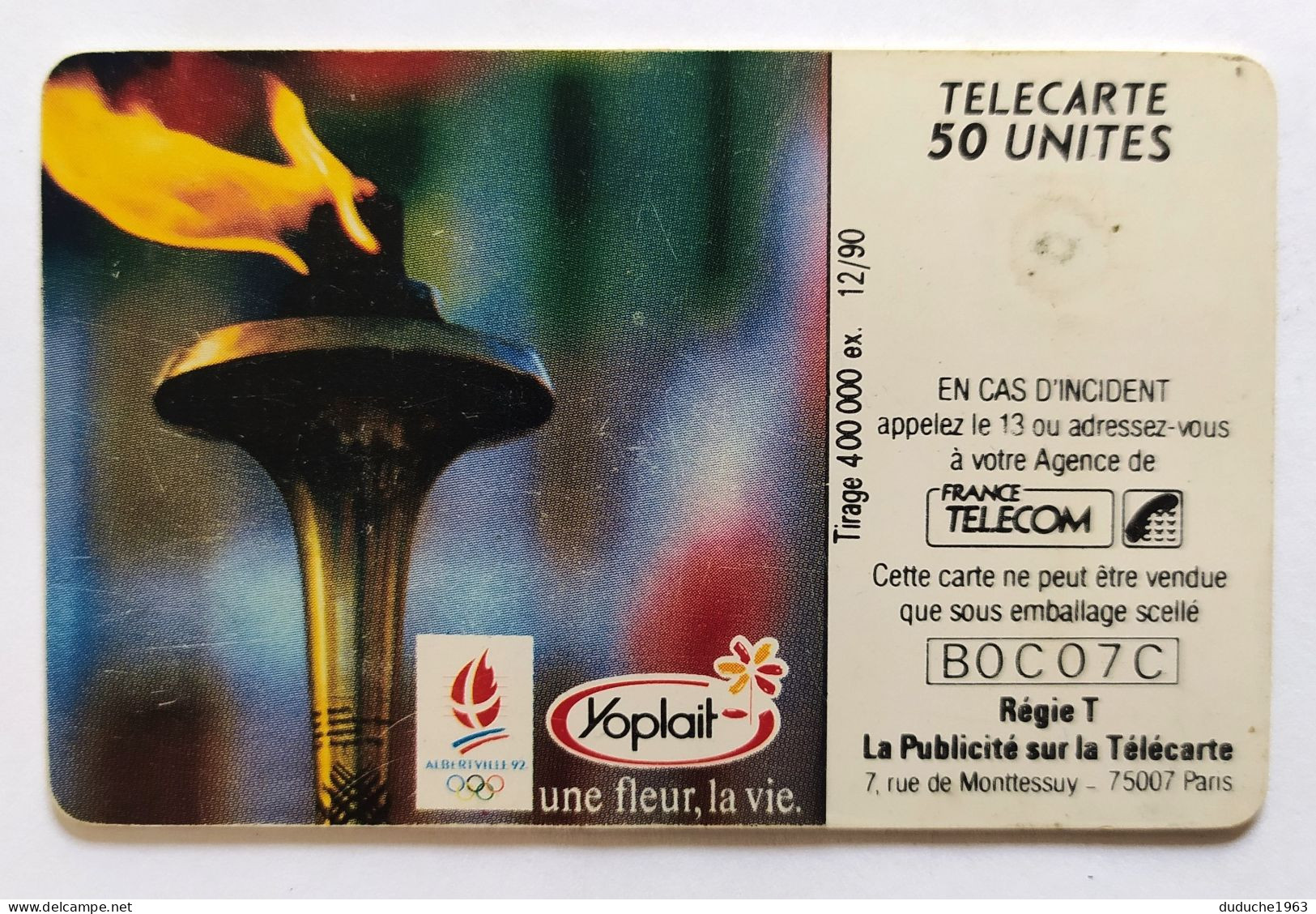 Télécarte France - Yoplait. La Fleur Olympique 1992 - Zonder Classificatie