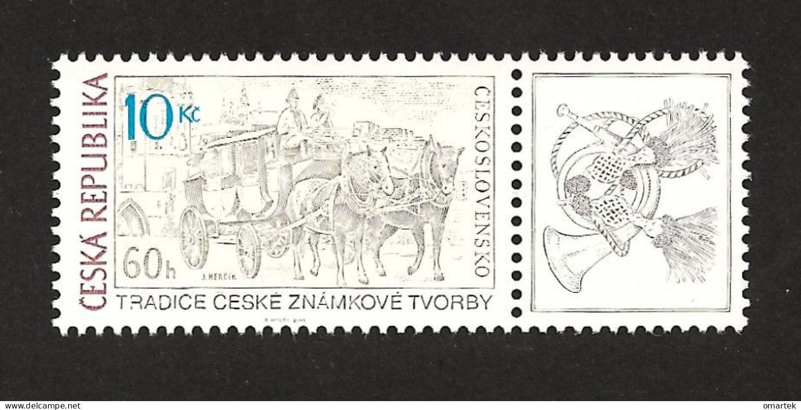 Czech Republic 2011 MNH ** Mi 666 Zf Sc 3484 Tradition Of Czech Stamp. Mail Coach On Charles Bridge.Tschech.Republik. - Unused Stamps