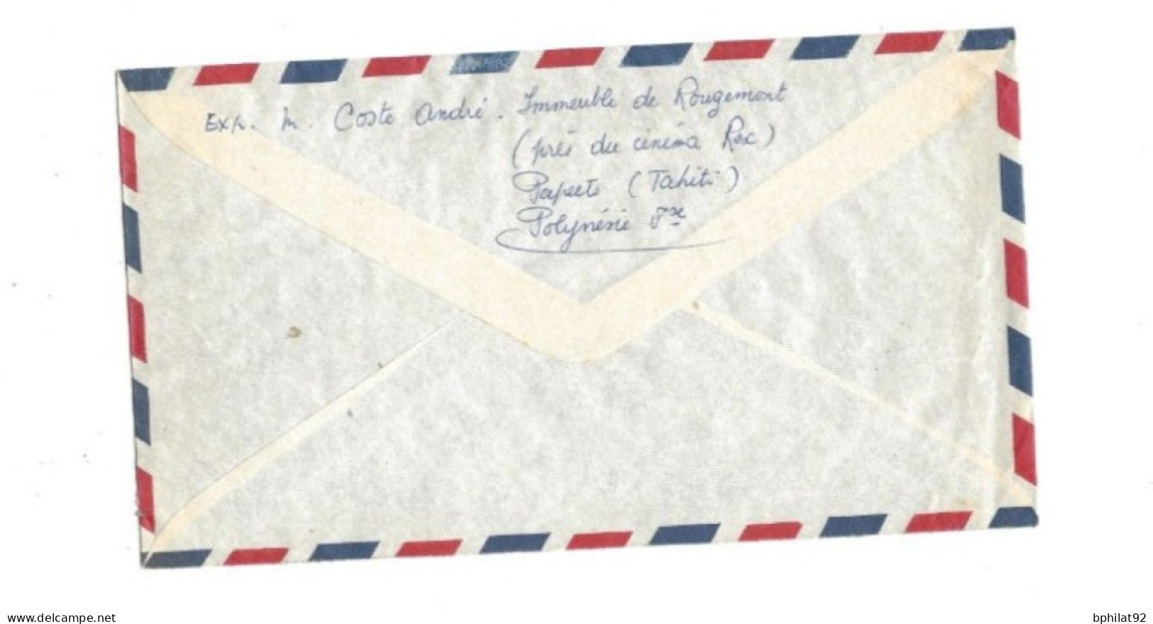 !!! POLYNÉSIE FRANÇAISE, POSTE AÉRIEENNE, LETTRE DE PAPEETE, TAHITI POUR BUENOS AIRES, ARGENTINE (1966) - 1960-.... Lettres & Documents