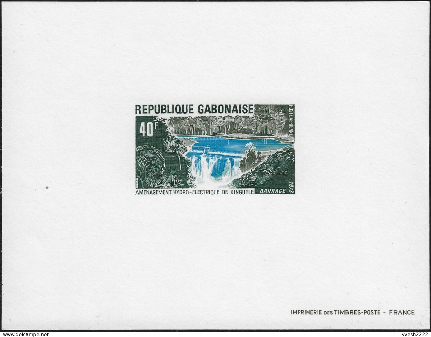 Gabon 1973 Y&T PA 139 Et 140, Feuillets De Luxe. Aménagement Hydroélectrique De Kinguélé. Barrage - Wasser