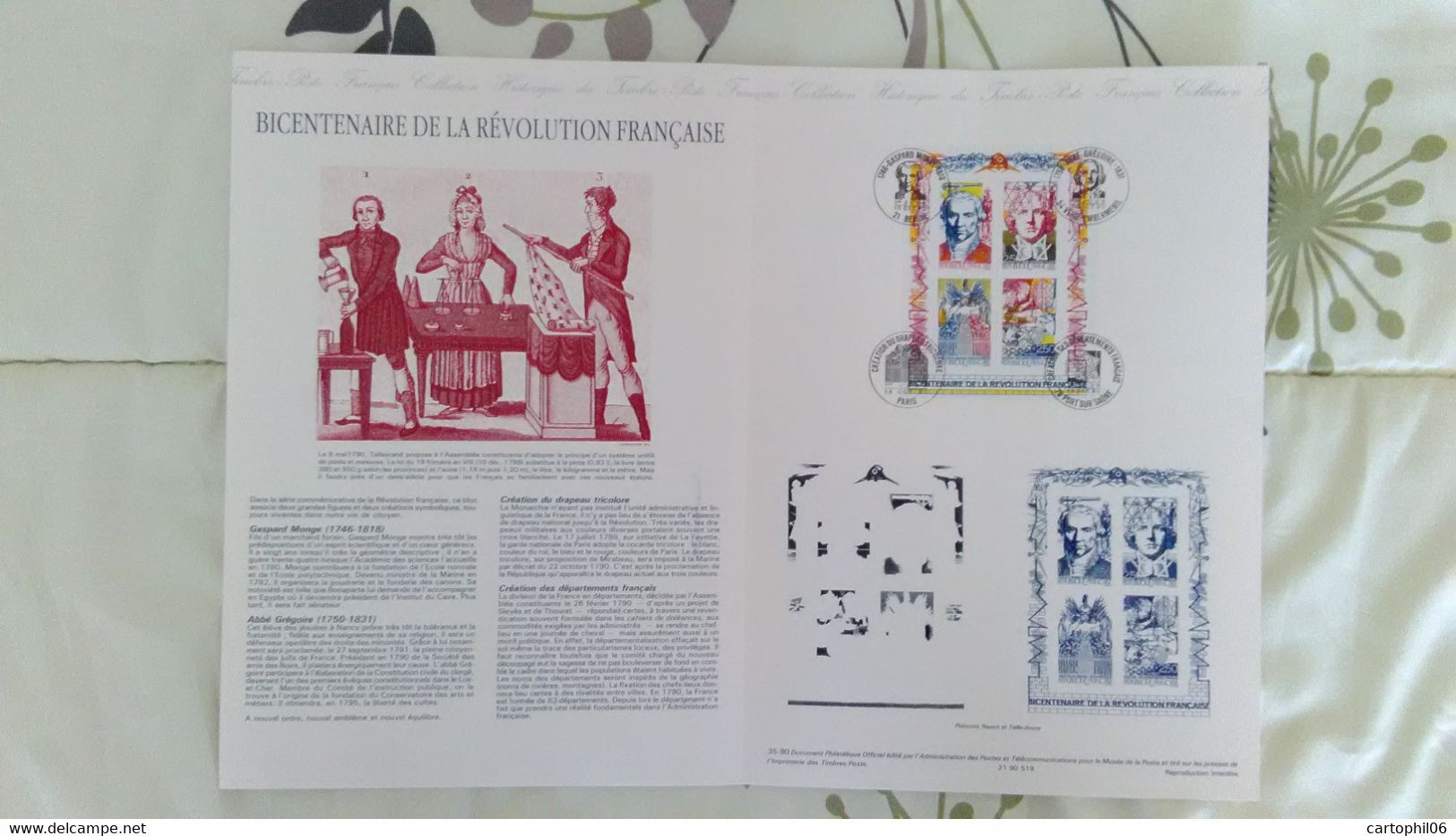 - Document Premier Jour Bloc BICENTENAIRE DE LA RÉVOLUTION FRANCAISE - PARIS 13.10.1990 - - Révolution Française