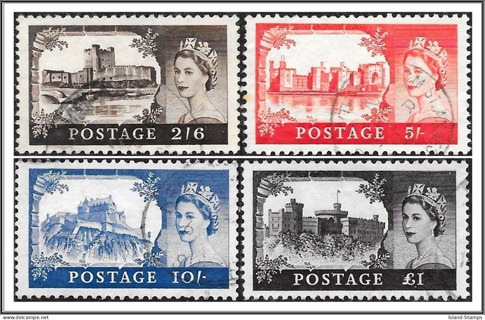 SG595-598 1959 Wilding Castles Stamp Set Used Hrd2d - Usati