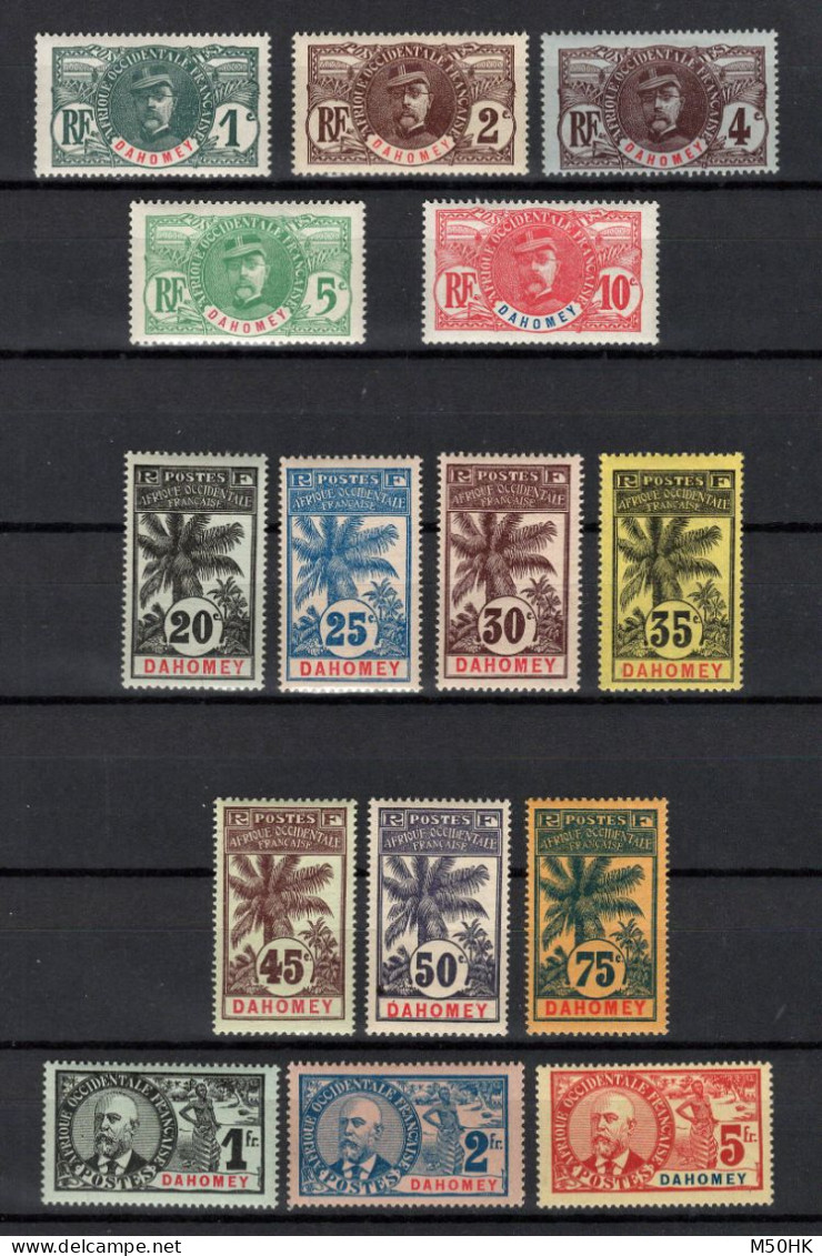 Dahomey - YV 18 à 32 N* MH Complète , Le 31 Petites Adhérences D'album Sinon Série TTB , Cote 738 Euros - Unused Stamps