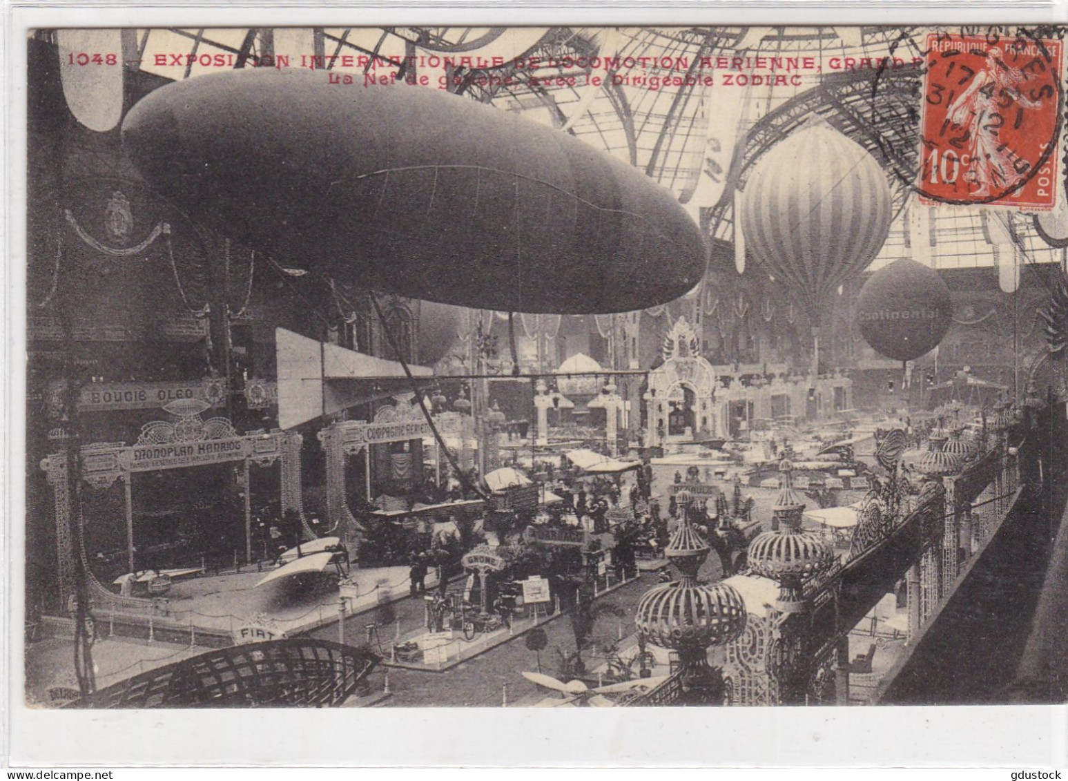 Exposition Internationale De Locomotion Aérienne - Grand Palais - La Nef Guidée Vers Le Dirigeable Zodiac - Dirigibili