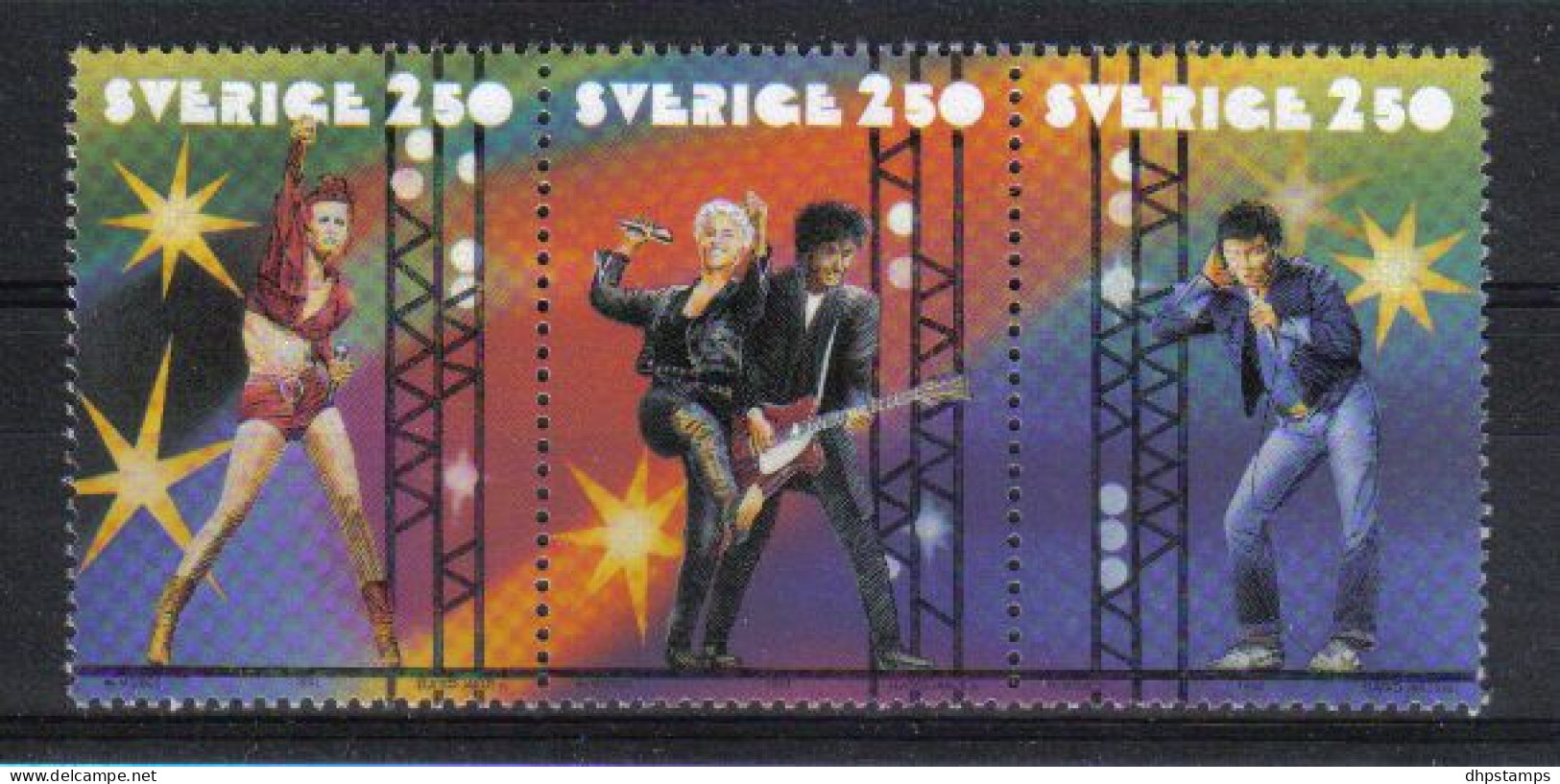 Sweden 1991 Rock Music Strip Y.T. 1667/1669 ** - Unused Stamps