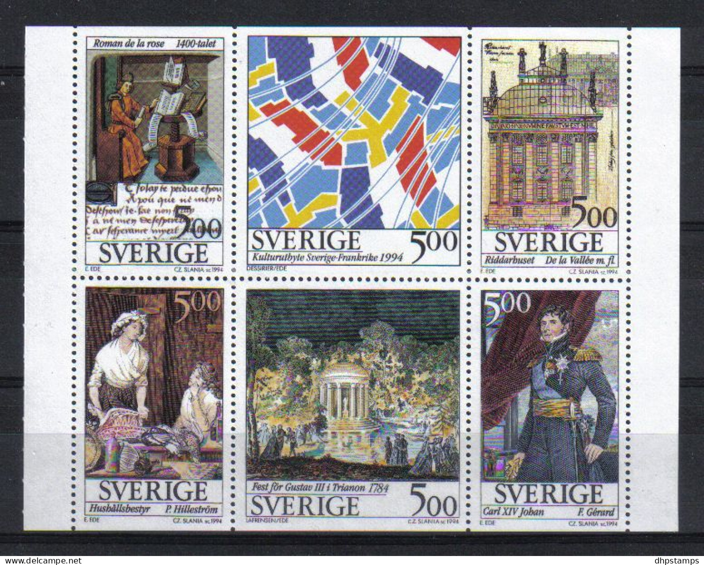 Sweden 1994 Joint Issue With France 6-blok Y.T. 1794/1799 ** - Ungebraucht