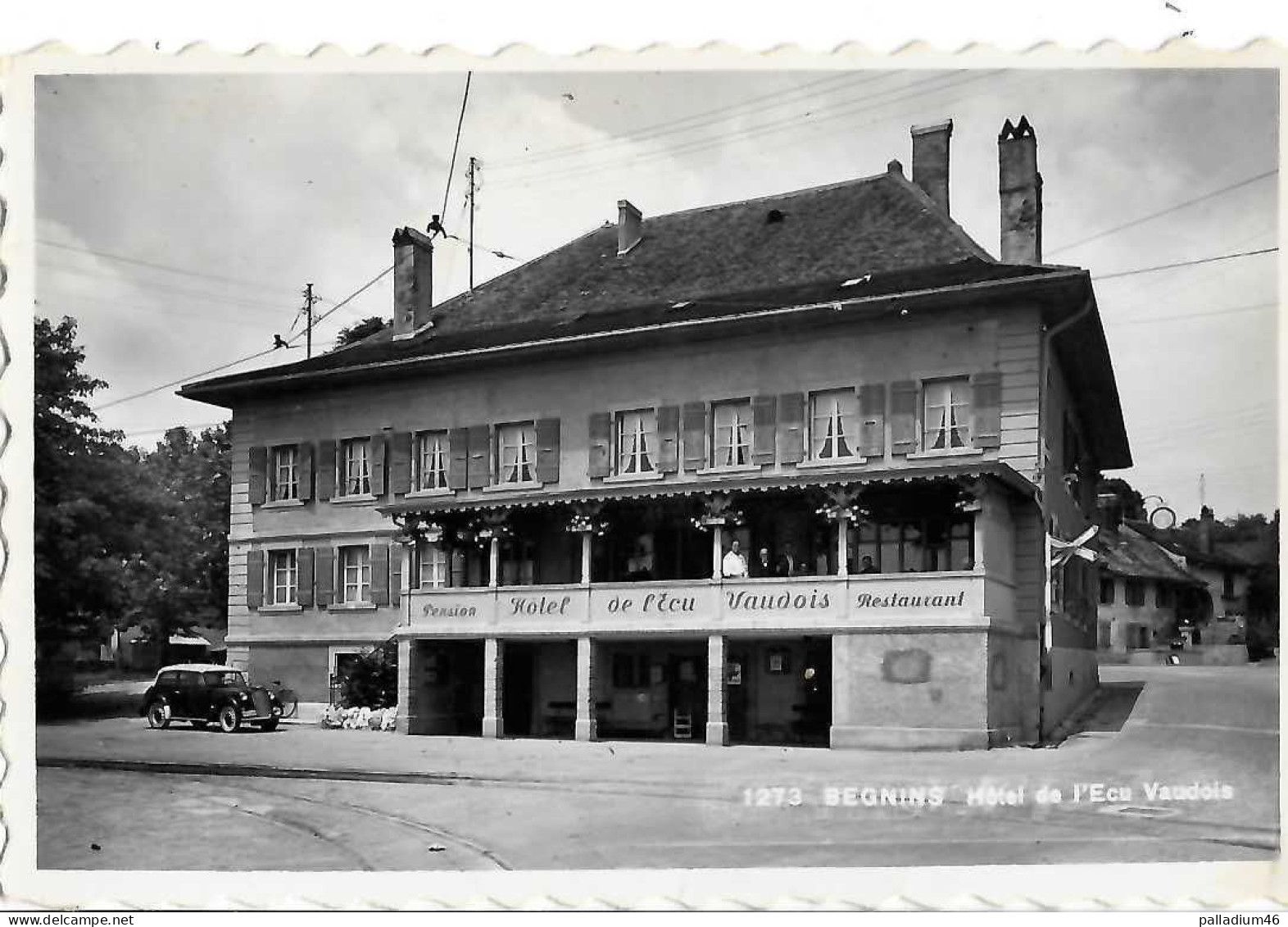 VD - BEGNINS Hôtel De L'Ecu Vaudois - Metzger Lausanne -19.02.1951 - V. SUMI Chef De Cuisine - Vieille Voiture Plaque VD - Begnins